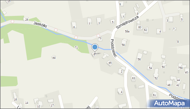 Lipowa, Poddzielec, 67, mapa Lipowa