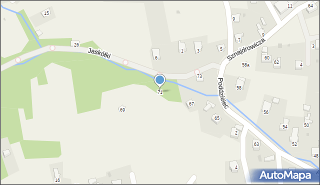 Lipowa, Poddzielec, 71, mapa Lipowa