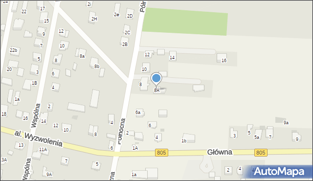 Lipówki, Północna, 8A, mapa Lipówki