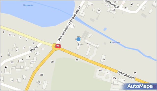 Lipsko, Powstańców Listopadowych, 3, mapa Lipsko