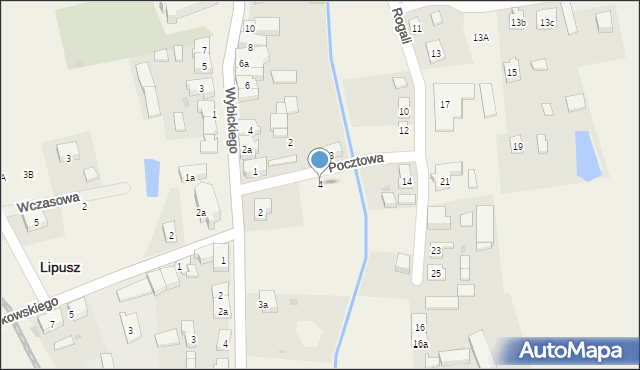 Lipusz, Pocztowa, 4, mapa Lipusz