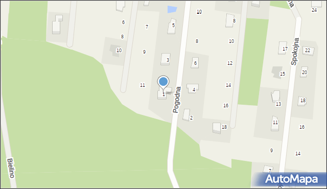 Liszyno, Pogodna, 1, mapa Liszyno