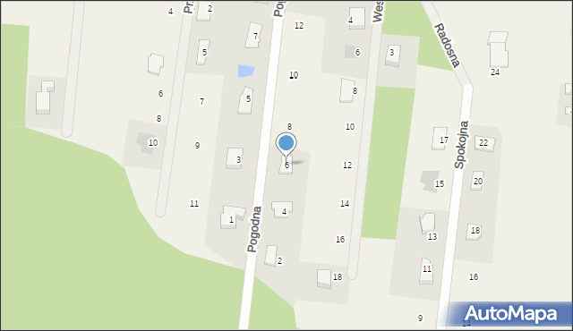 Liszyno, Pogodna, 6, mapa Liszyno