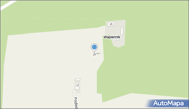 Łobodno, Podleśna, 14, mapa Łobodno