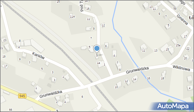 Łodygowice, Pod Torem, 3, mapa Łodygowice