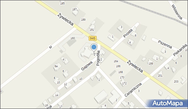 Łodygowice, Pogodna, 2, mapa Łodygowice