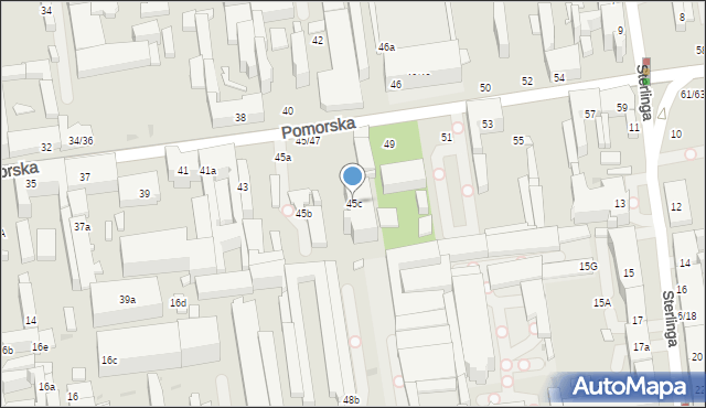 Łódź, Pomorska, 45c, mapa Łodzi
