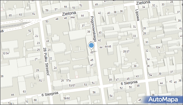 Łódź, Pogonowskiego Stefana, kpt., 43, mapa Łodzi
