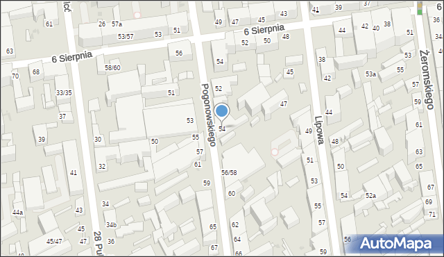 Łódź, Pogonowskiego Stefana, kpt., 54, mapa Łodzi