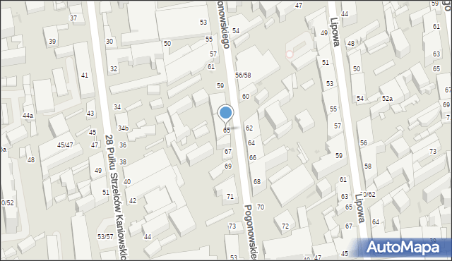 Łódź, Pogonowskiego Stefana, kpt., 65, mapa Łodzi