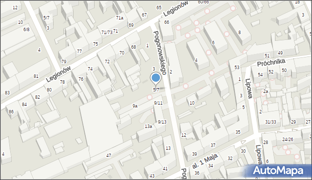 Łódź, Pogonowskiego Stefana, kpt., 5/7, mapa Łodzi
