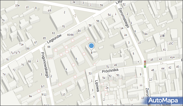 Łódź, Pogonowskiego Stefana, kpt., 8, mapa Łodzi