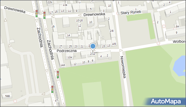 Łódź, Podrzeczna, 2/12, mapa Łodzi