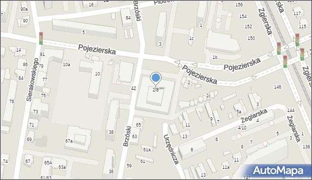 Łódź, Pojezierska, 2/8, mapa Łodzi