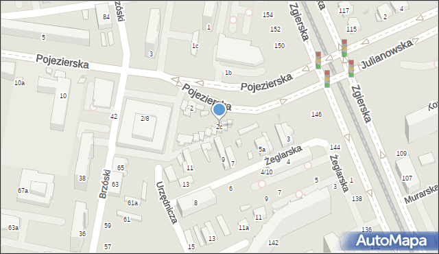 Łódź, Pojezierska, 2c, mapa Łodzi