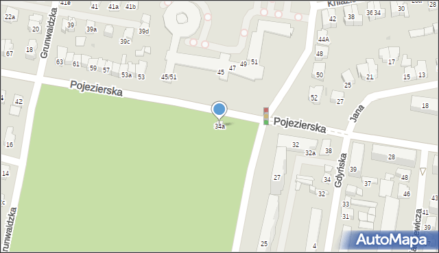 Łódź, Pojezierska, 34a, mapa Łodzi