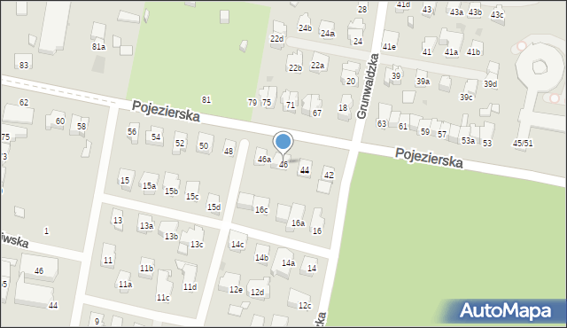 Łódź, Pojezierska, 46, mapa Łodzi