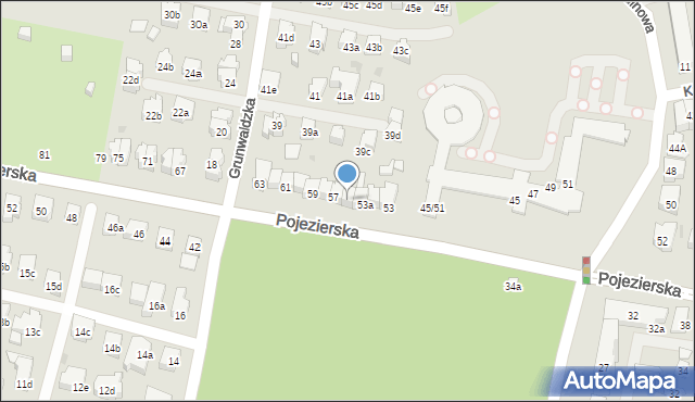 Łódź, Pojezierska, 55a, mapa Łodzi