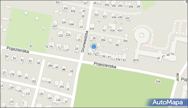 Łódź, Pojezierska, 61a, mapa Łodzi