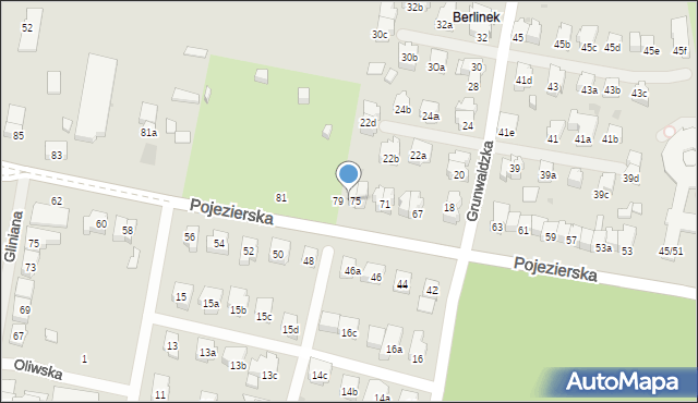 Łódź, Pojezierska, 77, mapa Łodzi