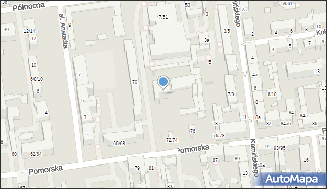 Łódź, Pomorska, 72a, mapa Łodzi