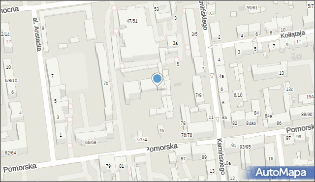 Łódź, Pomorska, 74, mapa Łodzi