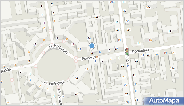 Łódź, Pomorska, 4, mapa Łodzi