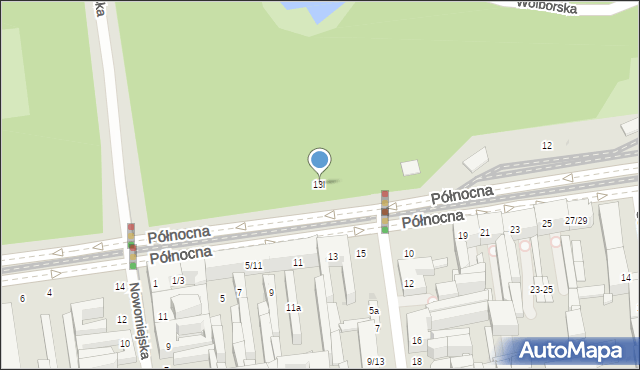 Łódź, Północna, 13l, mapa Łodzi