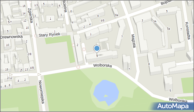 Łódź, Podrzeczna, 9, mapa Łodzi