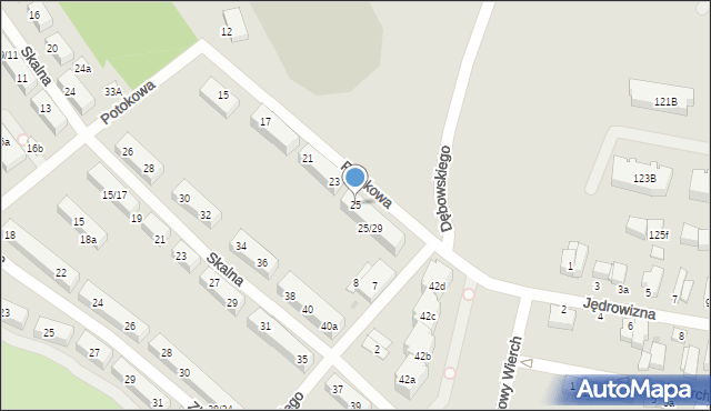 Łódź, Potokowa, 25, mapa Łodzi