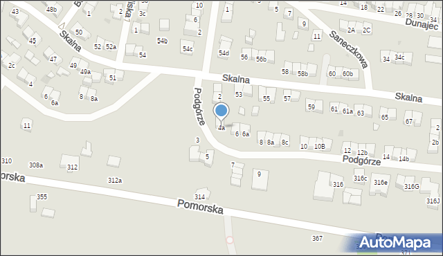 Łódź, Podgórze, 4a, mapa Łodzi