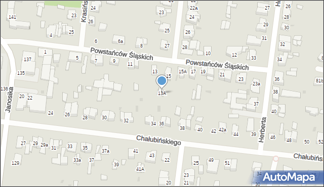 Łódź, Powstańców Śląskich, 13A, mapa Łodzi