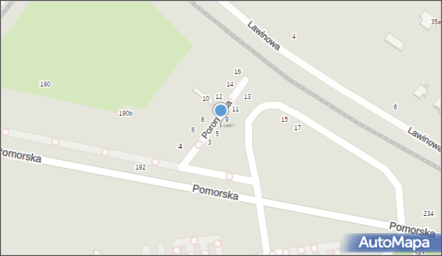 Łódź, Poronińska, 7, mapa Łodzi