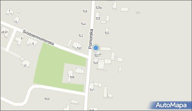 Łódź, Pomorska, 521, mapa Łodzi