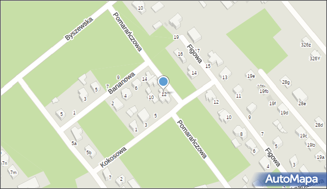 Łódź, Pomarańczowa, 12, mapa Łodzi