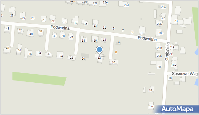 Łódź, Podwodna, 12, mapa Łodzi