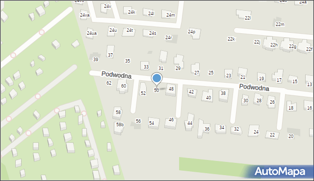 Łódź, Podwodna, 50, mapa Łodzi