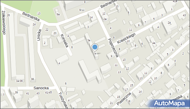 Łódź, Poprzeczna, 7, mapa Łodzi