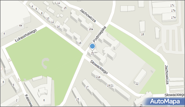 Łódź, Podmiejska, 21, mapa Łodzi