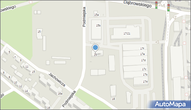 Łódź, Podmiejska, 23, mapa Łodzi