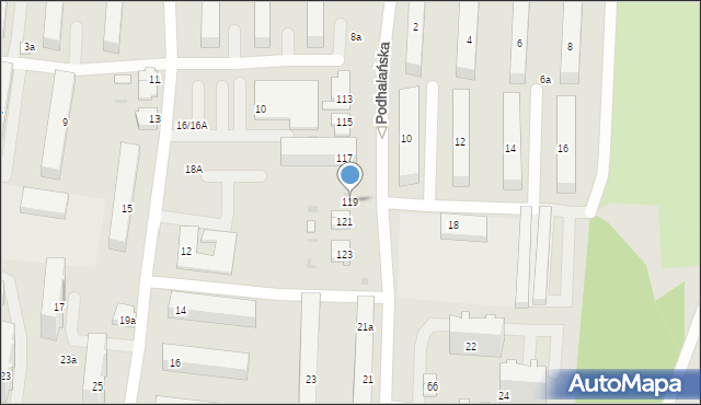 Łódź, Podhalańska, 119, mapa Łodzi