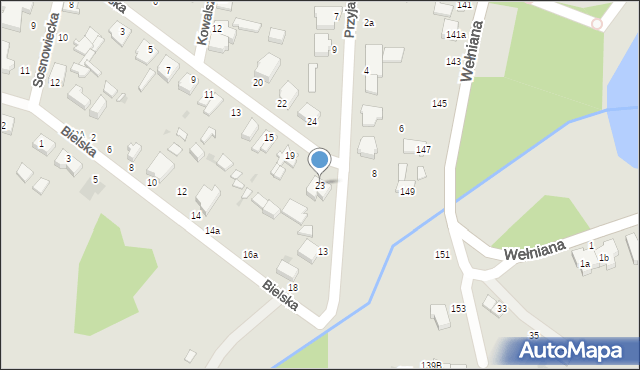 Łódź, Poselska, 23, mapa Łodzi