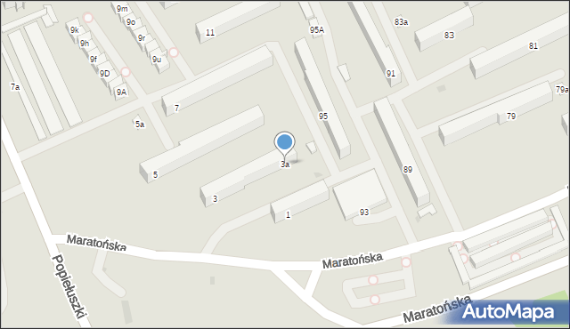 Łódź, Popiełuszki Jerzego, bł. ks., 3a, mapa Łodzi