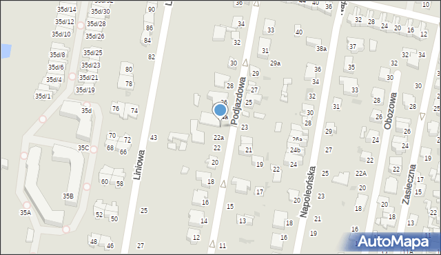 Łódź, Podjazdowa, 24, mapa Łodzi
