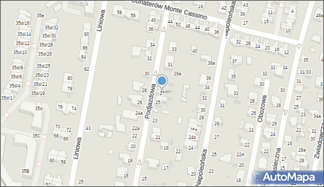Łódź, Podjazdowa, 27, mapa Łodzi