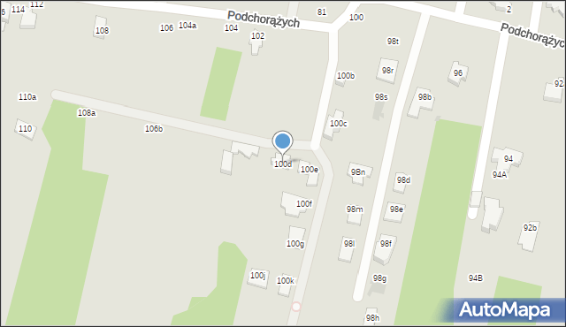 Łódź, Podchorążych, 100d, mapa Łodzi