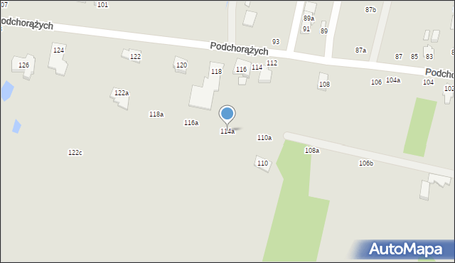 Łódź, Podchorążych, 114a, mapa Łodzi