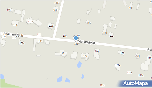 Łódź, Podchorążych, 128, mapa Łodzi