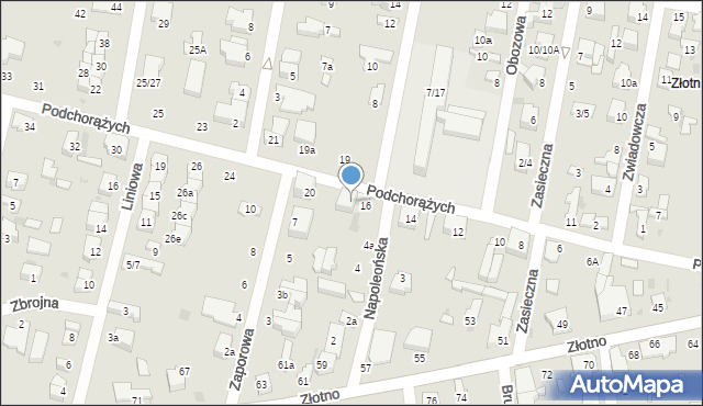 Łódź, Podchorążych, 18, mapa Łodzi