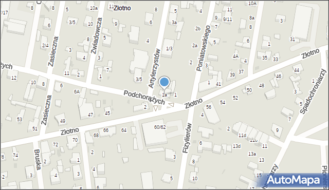 Łódź, Podchorążych, 1a, mapa Łodzi